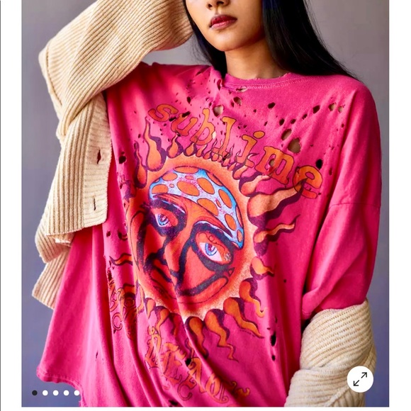 NEW Urban Outfitters Distressed SUBLIME Oversized T shirt Dress - Picture 2 of 8